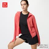优衣库AIRism高弹力防紫外线拉链连帽开衫女装实测UPF100+483281 14 玛瑙红色 XL