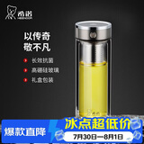 希诺抗菌双层玻璃杯2026新款茶水分离泡茶杯子男办公车载水杯XN-628L