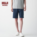 MUJI 男式 印度棉水洗府绸 短裤 AED14A1S 深藏青色 S