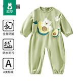 欧孕（OUYUN）宝宝连体罩衣秋冬婴儿爬行防水防脏爬爬服反穿衣儿童吃饭围兜 牛油果园 【防水防脏 】 80cm 【推荐身高 75-83cm】