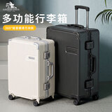 传奇保罗行李箱复古大容量24寸密码拉杆箱万向轮加厚旅行箱结实PC款登机箱