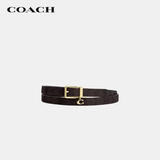 蔻驰（COACH）【品牌直供】女士针扣18MM双面皮带胡桃木拼黑CCJ04礼物次日达