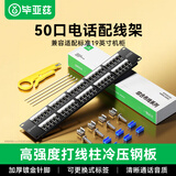 毕亚兹 50口电话配线架 语音配线架 工程级加厚镀金RJ11电话线水晶头直插配线架机架模块式理线器