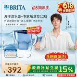 碧然德（BRITA）过滤净水器 家用滤水壶 净水壶 Marella 海洋系列+专家版滤芯12枚（含附件）