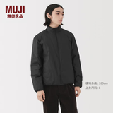 MUJI男式轻量羽绒便携式立领夹克羽绒服男款男装25年冬季外套AD0Y9A5A 黑色 S （165/84A）