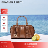 CHARLES&KEITH[折扣]褶皱包挂手提小方包波士顿包生日礼物送女友CK2-30671820 Chocolate巧克力色 S