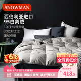 斯诺曼高档100支进口95%白鹅绒羽绒被芯空调被夏凉被子1.5*2.1m充190g灰