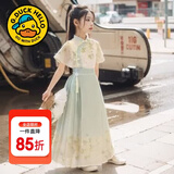 G.duck童装汉服女童夏装套装儿童马面裙一片式唐装中国风女大童裙子春秋 817马面裙套装【夏款】 150 尺码11~12岁【140-150cm】cm