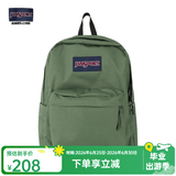 JANSPORT杰斯伯书包轻便双肩包男女旅行包简约背包电脑包学生校园 4QUTKM1军绿色-带侧边袋