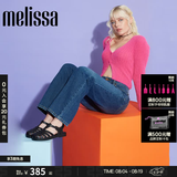 梅丽莎（melissa）【七夕】新款时尚编织女士简约通勤果冻罗马凉鞋32408 哑光黑色 39