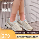 斯凯奇（Skechers）奶茶熊女鞋夏厚底老爹鞋软底熊猫鞋休闲运动鞋149238