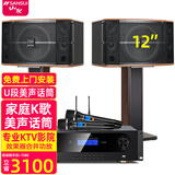 山水（SANSUI） FK-101专业家用K歌包房酒吧卡拉OK商用家庭点歌唱K设备音响套装大功率音箱功放影院 FK121卡包箱+功放+山水双话筒