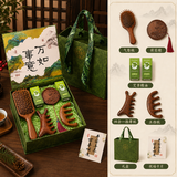 己花养生按摩梳生日高档实用伴手礼物盒送闺蜜老师婆女士生朋友母亲