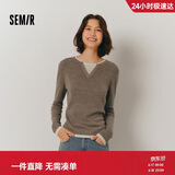 森马（Semir）森马毛衣女短款假两件含羊毛针织衫24冬新款保暖内搭109724107015