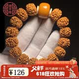 吉千年尼泊尔大金刚菩提手串六瓣双龙满肉爆肉原籽深度清理 父亲节 六瓣17-18mm 藏式配饰款