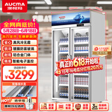 澳柯玛（AUCMA）风冷无霜展示柜冷藏保鲜柜 双门三门立式冰柜饮料柜 商用冰箱冷柜 超市便利店蔬菜水果啤酒酒水柜 风冷无霜 670升 1米 LSC-670TWXC