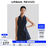 UR2026夏季新款女装学院风超短款拉链无袖连衣裙UYU760008+ 藏青 M