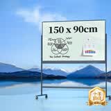 得力(deli)时尚系列H型支架式窄边框玻璃白板150*90cm钢化玻璃带架子办公会议写字板黑板白板50075