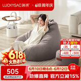 LUCKYSAC懒人沙发EPP豆袋 单人休闲客厅卧室阳台小沙发 舒适款一套暖灰色