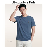 Abercrombie & Fitch经典小麋鹿图案情侣柔软纯棉短袖T恤上衣26春夏男装124-6014 蓝色 S (175/92A)