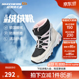 Skechers斯凯奇儿童绒绒靴雪地靴保暖男童棉鞋防寒加绒高帮女童靴660092L 女童/白色/黑色/粉红色/WBPK 28.5