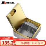 MSHML地插座隐藏嵌入式纯平超薄130型大理石瓷砖地砖地板地面插座 五孔+USB+Type-c(金色）