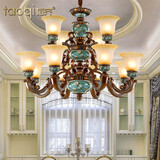 韬齐 欧式吊灯美式客厅灯卧室餐厅灯大气别墅灯挑空高级奢华复古灯具 【8+4H】30m²以上（带遥控） 全光谱三色LED灯泡
