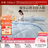 水星家纺被子冬季加厚被子被芯抗菌七孔纤维被褥220cm*240cm蓝