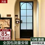 沃庭法式复古平开门卫生间门玻璃门卧室隔断门铝合金定制奶油风厕所门 底板格条-单包门套/平米（圆弧另加+100元/平）