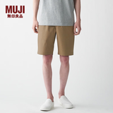 MUJI 男式 印度棉水洗府绸 短裤 AED14A1S 深咖啡色 L