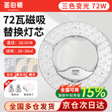 圣伯顿（Shengbodun）led灯盘吸顶灯替换灯芯灯板圆形磁吸模组灯条灯管 72瓦三色变光