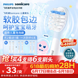 飞利浦（PHILIPS）电动牙刷头 儿童迷你型官方原装硅胶材质不伤牙2支装 HX2032/02 适配电动牙刷HX2432/02 HX2432/01