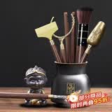 不拙茶道六君子套装功夫茶具配件茶夹子茶勺茶艺摆件茶具配件三件套 5-福运文泽茶道六君子+静心茶宠