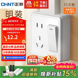 正泰（CHNT）明装开关插座面板 1c系列 一开双控五孔