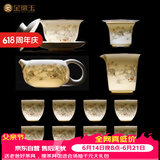 金镶玉功夫茶具整套装陶瓷茶壶杯送人礼品盒高档羊脂玉白瓷 胜境
