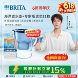 碧然德（BRITA）过滤净水器 滤水壶 海洋系列 3.5L(蓝色）+去水垢专家版滤芯11枚 环保加固包装超体