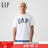 盖璞男女装春季款纯棉字母印花logo短袖T恤上衣美版797924 白色 L 美码 XL亚洲码185/104A