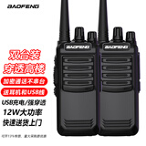 宝锋两只装BF-888S对讲机10公里专业大功率远距离户外民用商用餐厅工地专用酒店办公超长待机 迷你手台 铁将军双台装（配耳机）