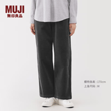 MUJI女式 弹力 灯芯绒 轻便直筒裤 裤子女款25年冬季女装BE1Y5A5A 深灰色 M (160/66A)