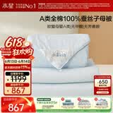 水星家纺蚕丝被100%蚕丝子母被子冬被冬季加厚被芯约6.2斤150cm×210cm