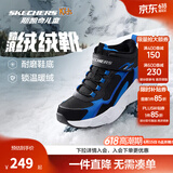 Skechers斯凯奇儿童秋冬休闲男女童二棉鞋轻质加绒保暖靴405222L/302583L 男童/黑色/宝蓝色/BKRY 38