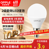 欧普照明（OPPLE）LED节能灯泡E14螺口灯泡 【3w-暖白光3000K】1只装 大功率光源超亮高显色球泡