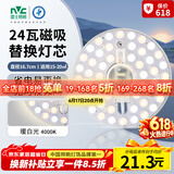 雷士（NVC） led灯盘吸顶灯替换灯芯磁吸灯板灯管灯泡灯条24瓦暖白光4000K