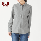 MUJI 女式 新疆棉 轻量法兰绒 衬衫 W9AC506 灰色 M