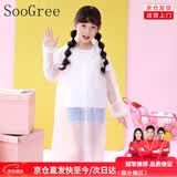 SooGree儿童雨衣非一次性男女孩长款户外旅游登山出行连帽雨披可反复使用 【加厚款】儿童雨衣白色束口