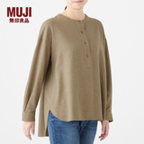 MUJI 女式 新疆棉法兰绒 束腰长上衣 29AC730 深咖啡色 XS-S