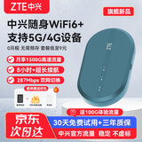 中兴MF936随身wifi6移动路由器无线上网流量卡支持5g/4g设备无限全国通用流量2026款官方正品 MF936青色【WiFi6+双网切换不限速】