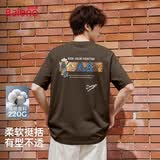 班尼路（Baleno）短袖t恤男夏季2026年青少年国潮重磅220g纯棉男士五分袖宽松上衣
