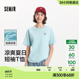 森马（Semir）【多彩凉感T】短袖t恤女夏中长款宽松舒适刺绣上衣109324100007