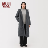 MUJI 女式不易沾水羽绒长大衣长款羽绒服女款女装外套 冬季 BD10VA5A 中灰色 S （155/80A）